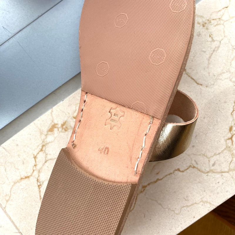 Leather Flat Sandals - Egyptian Style Natural, multi-sizes