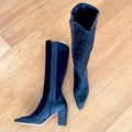 Sample - Black hair and leather high Boots, size 39 (New)