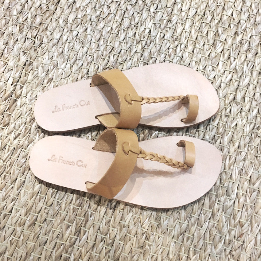 Leather Flat Sandals - Egyptian Style Natural, multi-sizes