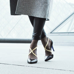 Fitting/ displays Sample - Black and Gold pointy leather Pumps, multi-sizes