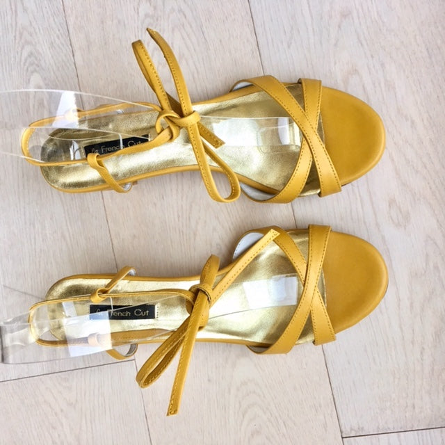 Spring Limited - Yellow Open toe Leather Sandals