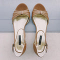 Summer Limited - Brown and Gold chunky heels, size 40 (Grade A)