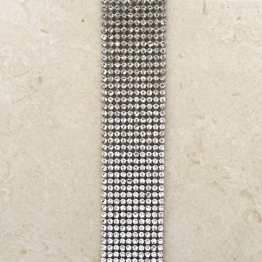 White satin and crystals peep toe sandals  - Large width