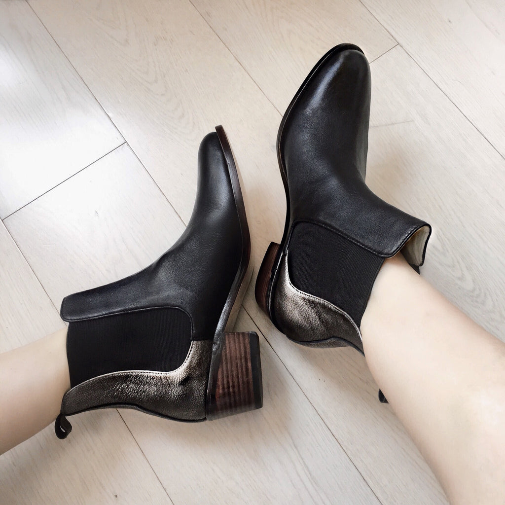 Winter Limited - Black and Copper leather Boots, size 38 (New)