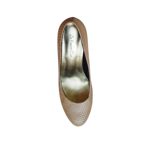 Fitting/ display Sample - Nude snake & neon pink platform pumps, size 37.5 (Grade C)